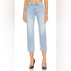 Re/Done High Rise Jeans Size 25 Stove Pipe Crop Button Fly Preowned